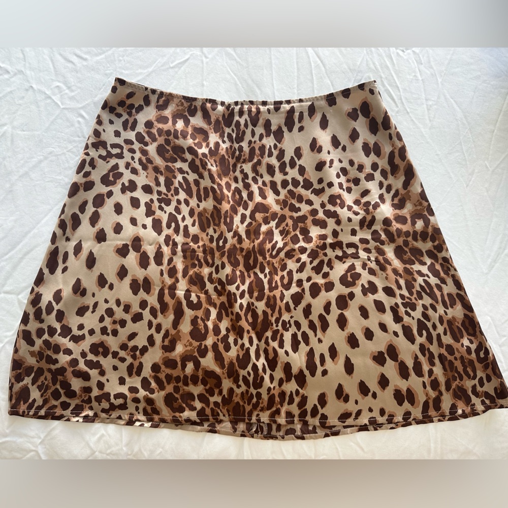 Reformation silk skirt animal print
